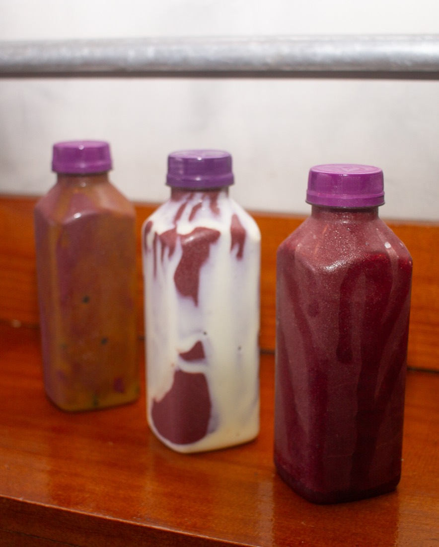 Garrafinhas de açaí pra viagem